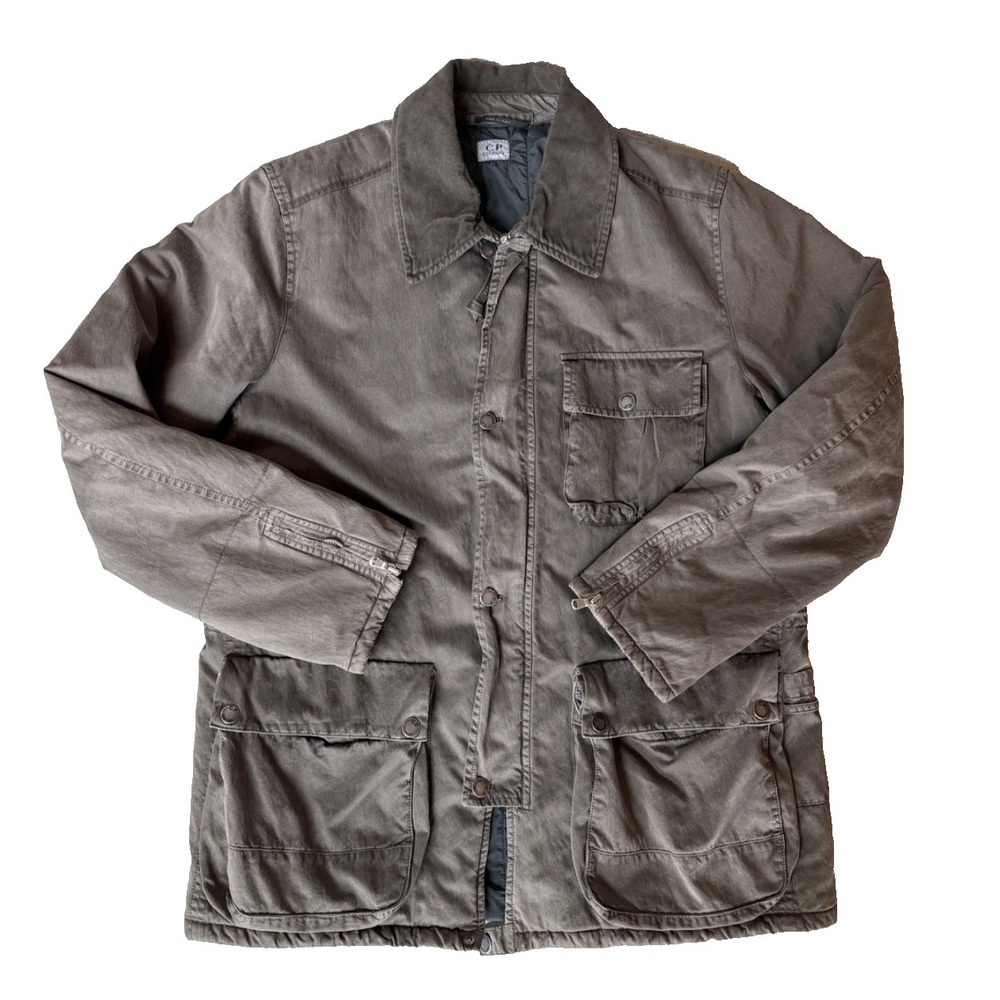 C.P. Company Men's 52 L‎ Field Jacket Brown Italy Quilted Lined Utility Chore